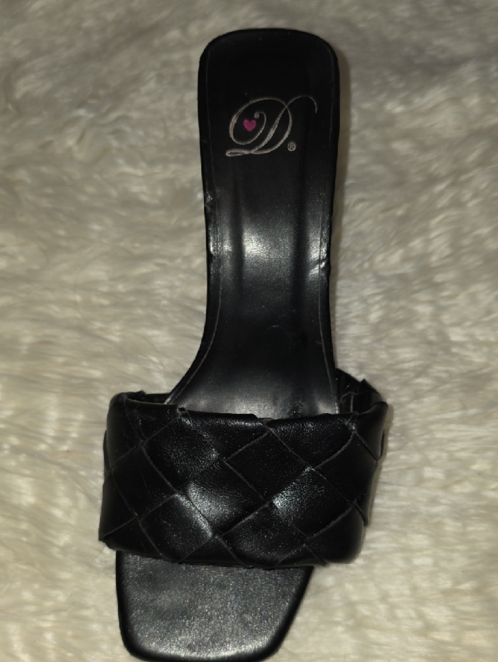 Delicious Black Quilted Slide Heels for Women - Picture 3 of 5